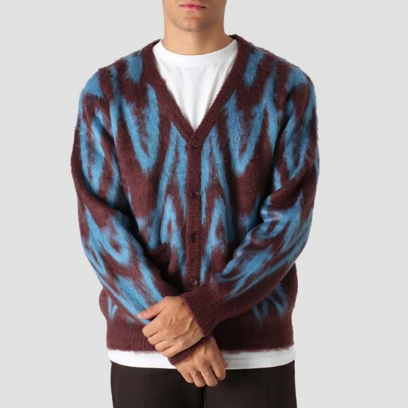 รูปแบบที่กำหนดเองที่มีคุณภาพสูงถักนิตติ้ง Jacquard Men \\\\ sweater ของเสื้อสเวตเตอร์ของ Cardigan